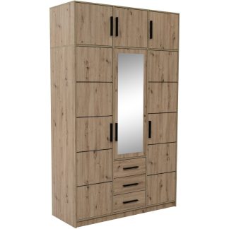 Drehtürenschrank mit Aufsatz, Spiegel und 3 Türen KAVO