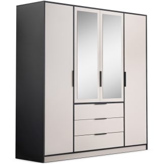 Drehtürenschrank mit 4 Türen und 3 Schubladen LIVO