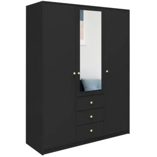 Drehtürenschrank mit 3 Türen und Spiegel SOLEA