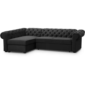 Ecksofa mit Schlaffunktion CHESTER XL Schwarz links